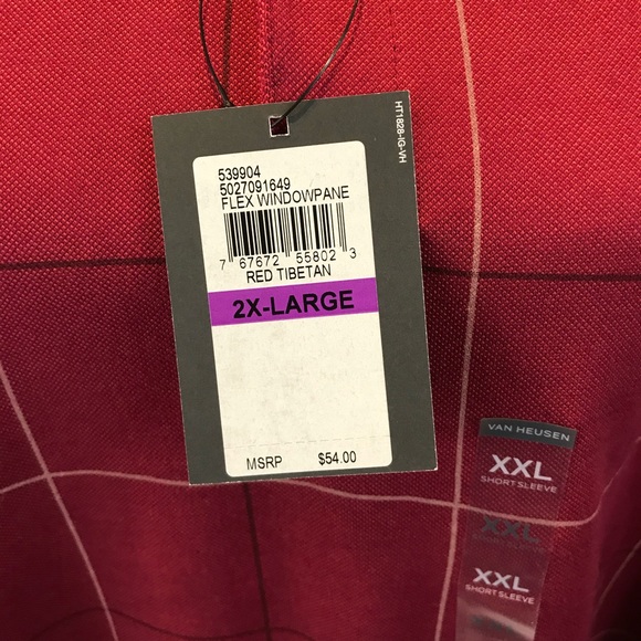 🇺🇸ALS🇺🇸 NWT XXL Red Van Heusen Polo Shirt - Picture 13 of 13
